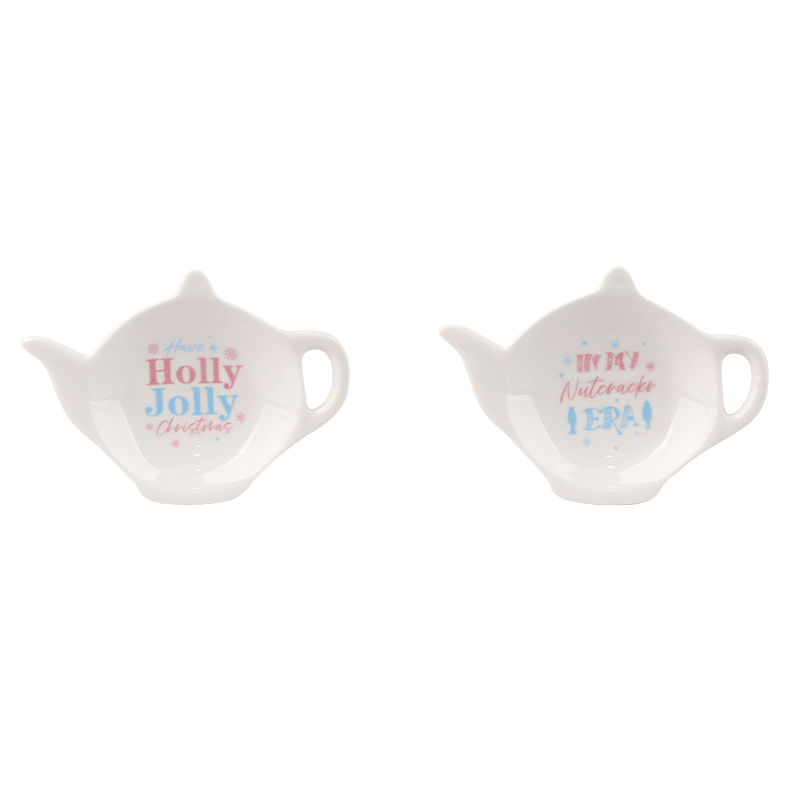 Christmas - Themed Teapot - Shaped Ceramic Dishes, Festive Table Decor & Snack Plates