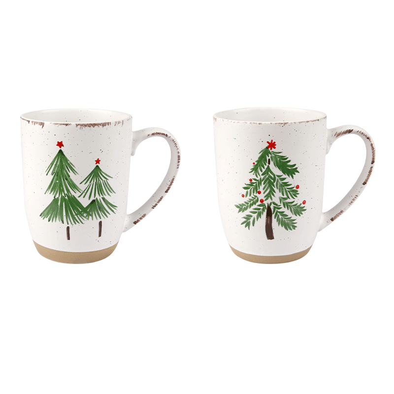Christmas Tree Ceramic Mugs, Festive 700ml Drinkware for Hot Beverages