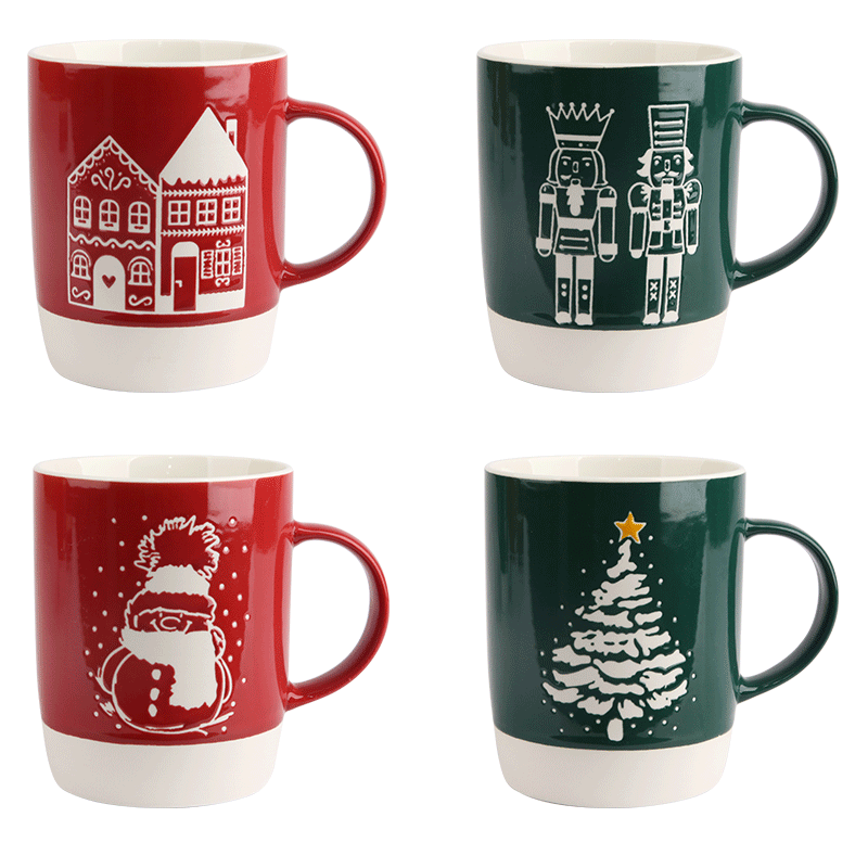Christmas - Themed Ceramic Mugs, Festive 550ml Drinkware for Hot Beverages
