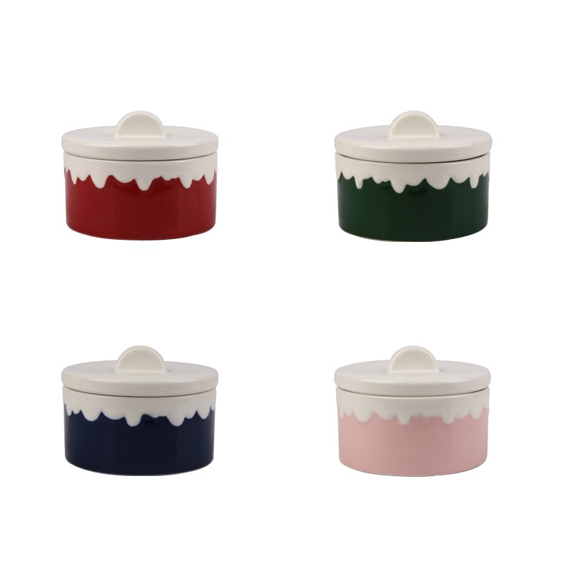 250ml Christmas Character Ceramic Storage Jars Set - 4-Piece Festive Containers