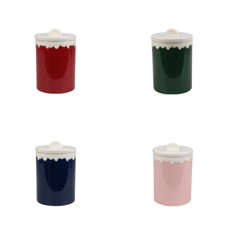 750ml Christmas Character Ceramic Storage Jars Set - 4-Piece Festive Containers