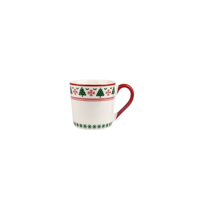Christmas Knit-Style Ceramic Dinnerware Set - Plate, Bowl, Mug Collection