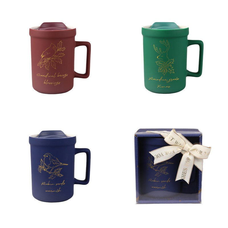 480ml Christmas Nature-Inspired Ceramic Mugs Set - 3-Piece Festive Drinkware 480ml Christmas Nature-Inspired Ceramic Mugs Set - 3-Piece Festive Drinkware