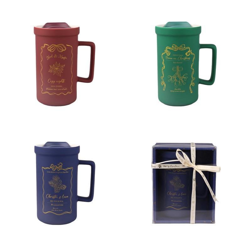 500ml Christmas Themed Ceramic Mugs Set - 3-Piece Festive Drinkware 500ml Christmas Themed Ceramic Mugs Set - 3-Piece Festive Drinkware