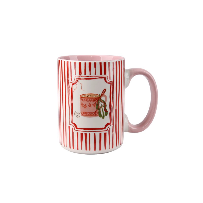 470ml Christmas Nutcracker & Tree Ceramic Mugs Set - 4-Piece Festive Drinkware with Nutcracker, Tree